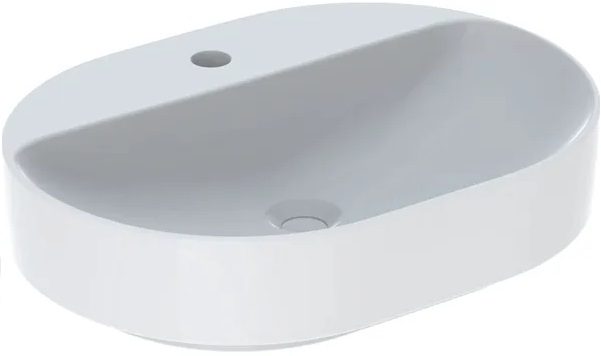 Geberit 500.778.01.2 VariForm pultra ültethető mosdó, ellipszis alakú, csaplyuk-peremmel 60x45cm