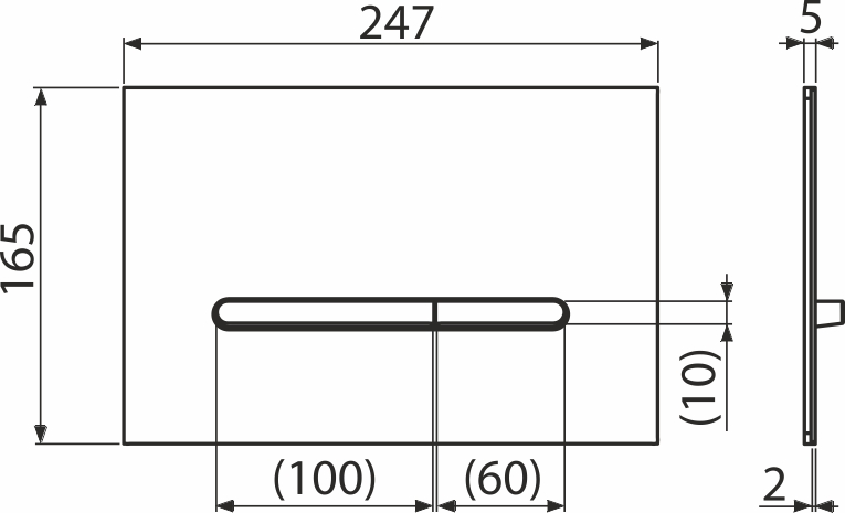 Alcaplast RAY-GL1204 Flat Wc nyomólap Üveg-fekete