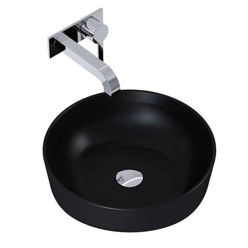 AREZZO design pultra ültethető mosdó LORCA 42x42 matt fekete - AR-145084