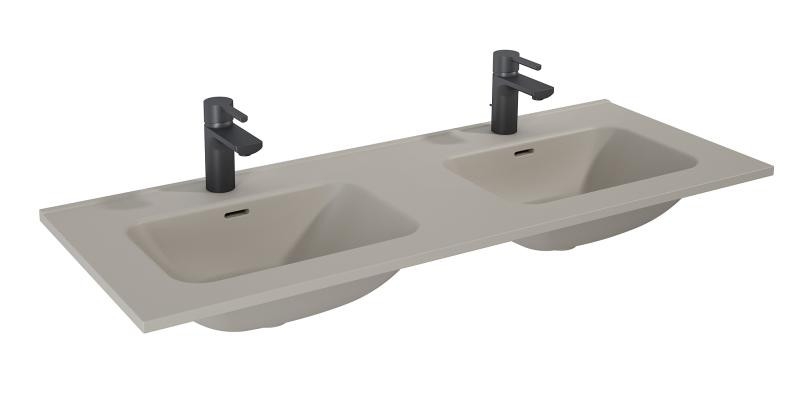 AREZZO design SKAPPA 120 cm-es dupla mosdó, matt beige - AR-146072