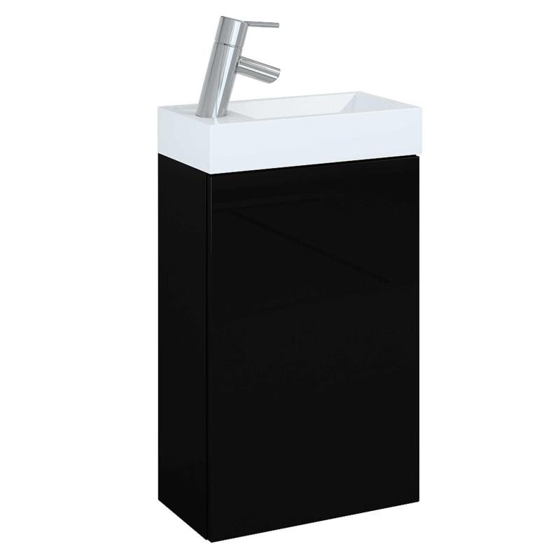 AREZZO design MINI 40 1 ajtós mf fekete (alsószekrény + mosdó) - AR-163070