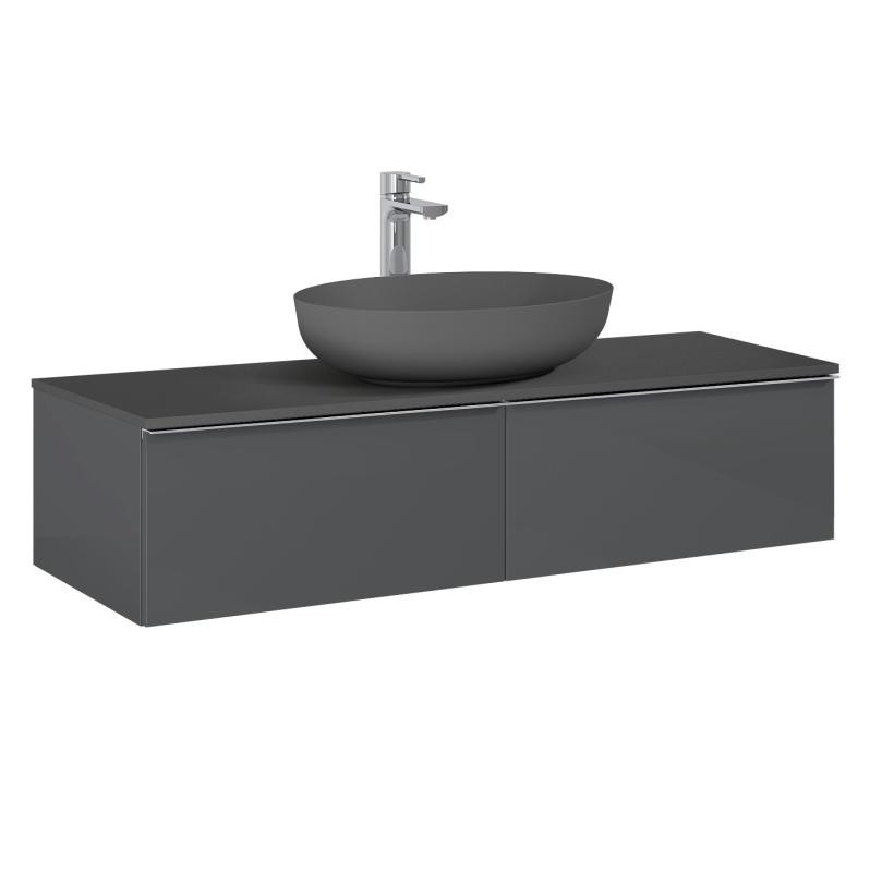 AREZZO design MONTEREY 120 cm-es alsószekrény 2 fiókkal Mf. antracit színben - AR-169466