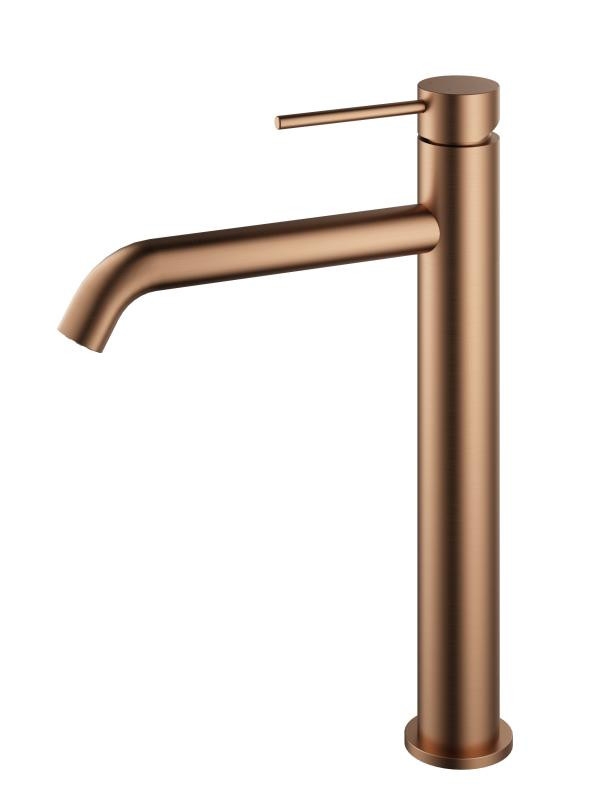 AREZZO design NOVA magasított mosdócsaptelep, szálcsiszolt rozé arany - AR-2102BR