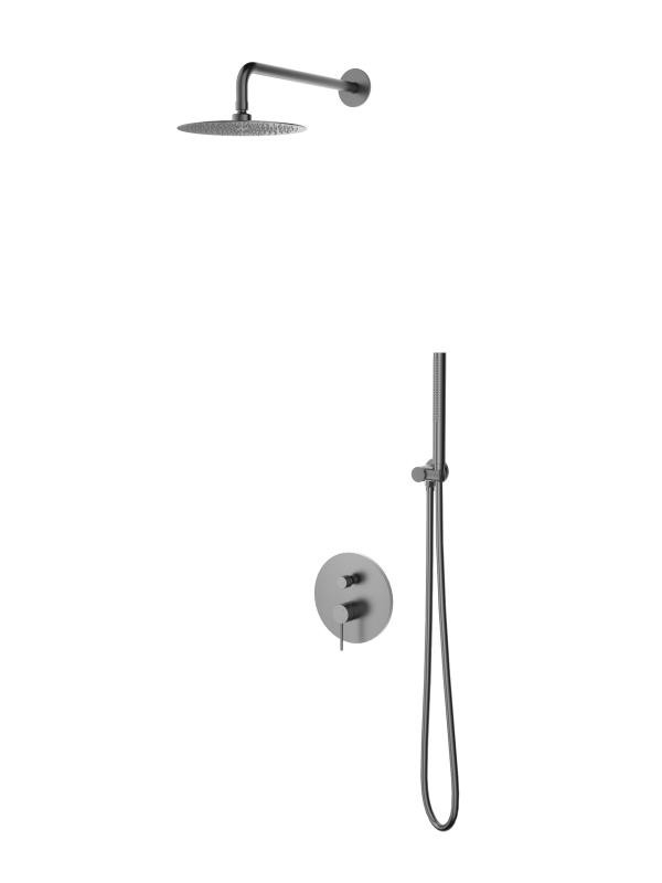AREZZO design NOVA falsík alatti zuhanyszett falon belüli egységgel, szálcsiszolt gun metal - AR-2160GM