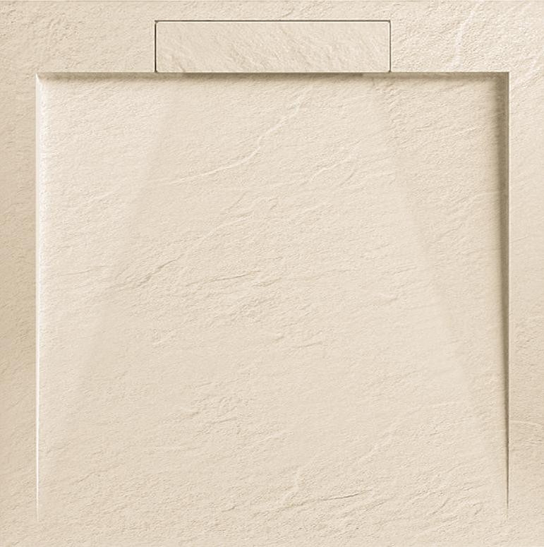 AREZZO design STONE pala hatású öntött márvány zuhanytálca, 90x90 cm-es, beige (2 doboz) - AR-DYT099LBG