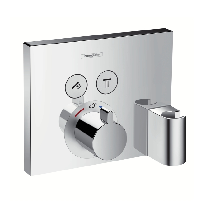 Hansgrohe ShowerSelect termosztát 2 fogyasztóhoz falsík alatti szereléshez, beépített Fixfittel és Porter szettel 15765000