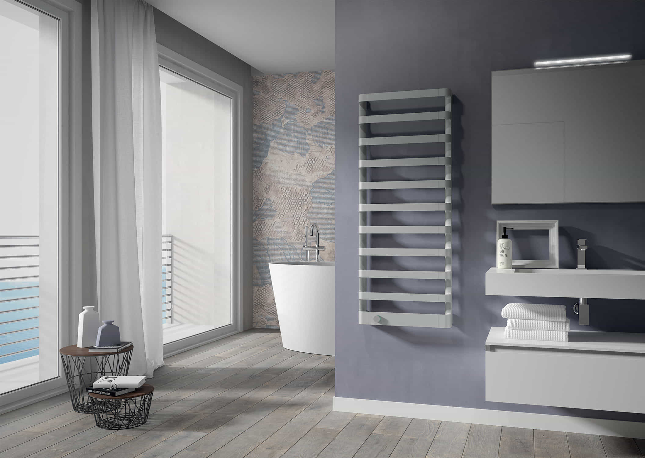 Irsap STEP-E CL.L6 B01 elektromos, fürdőszobai radiátor Pearl Grey 1735/500 SEG050TL6IR01NNN01