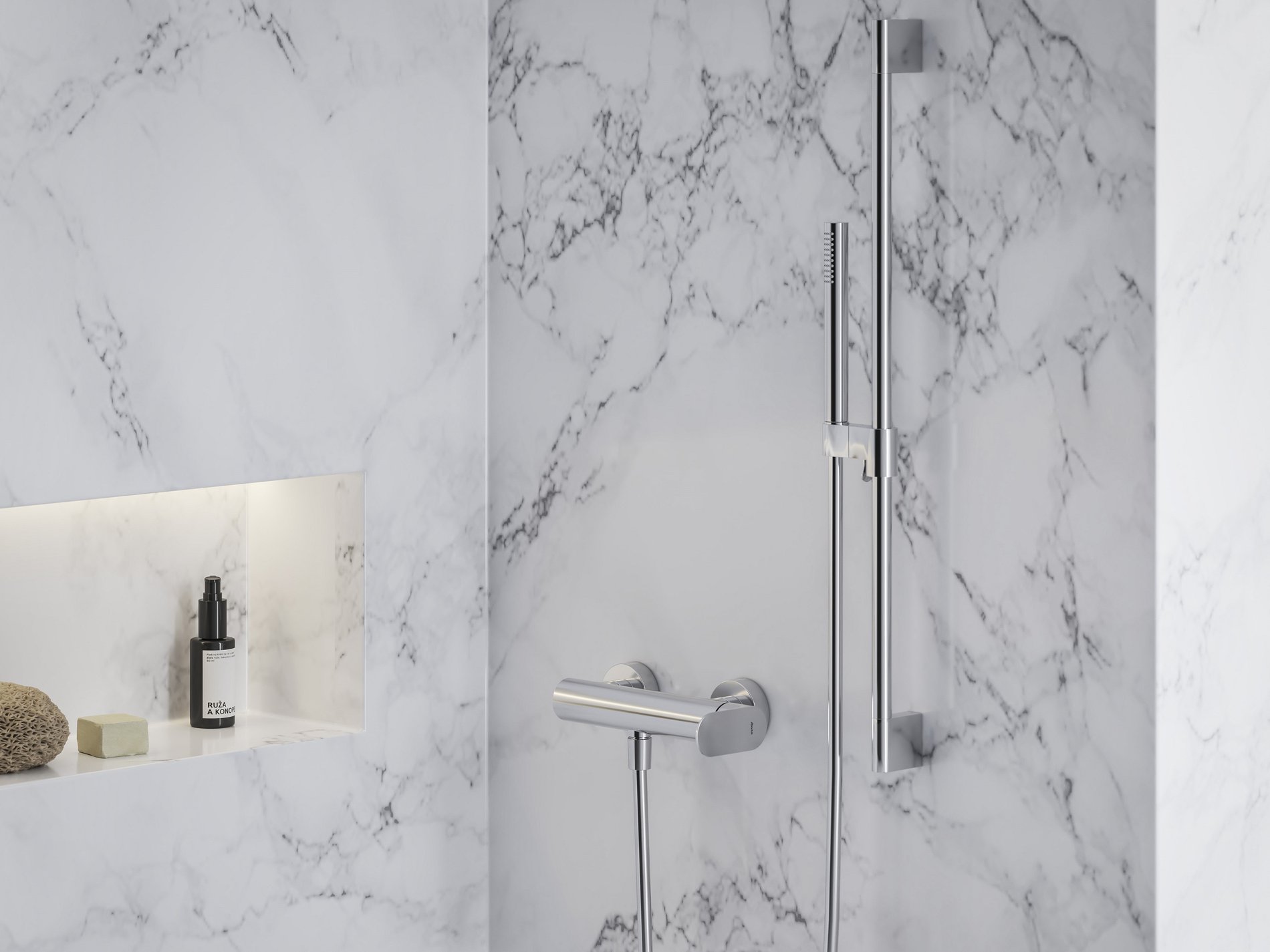 RAVAK X070214 Eleganta fali zuhanycsaptelep szett nélkül EL 032.00CR, Chrome