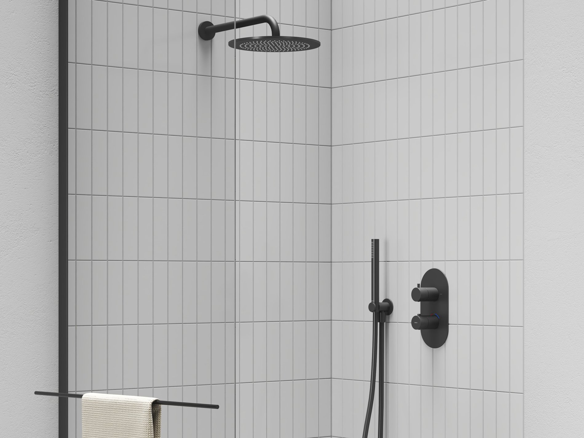 RAVAK X070286 Espirit falba süllyesztett termosztátos csaptelep, kétutas, beslő egység nélkül ES 063.20BLM.O2.RB07C, matt fekete