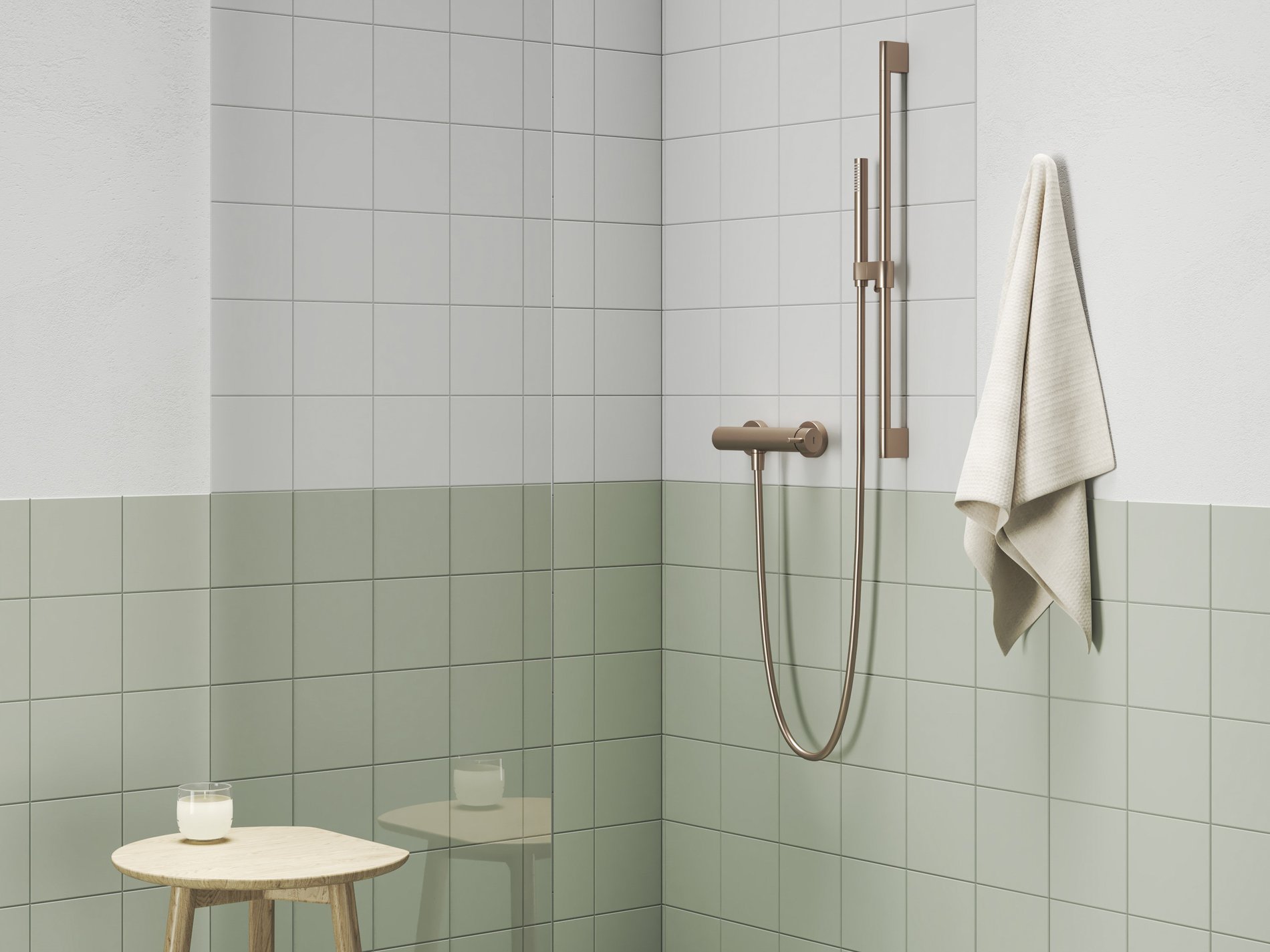 RAVAK X070354 Espirit fali zuhanycsaptelep szett nélkül ES 032.60RGB, rose gold