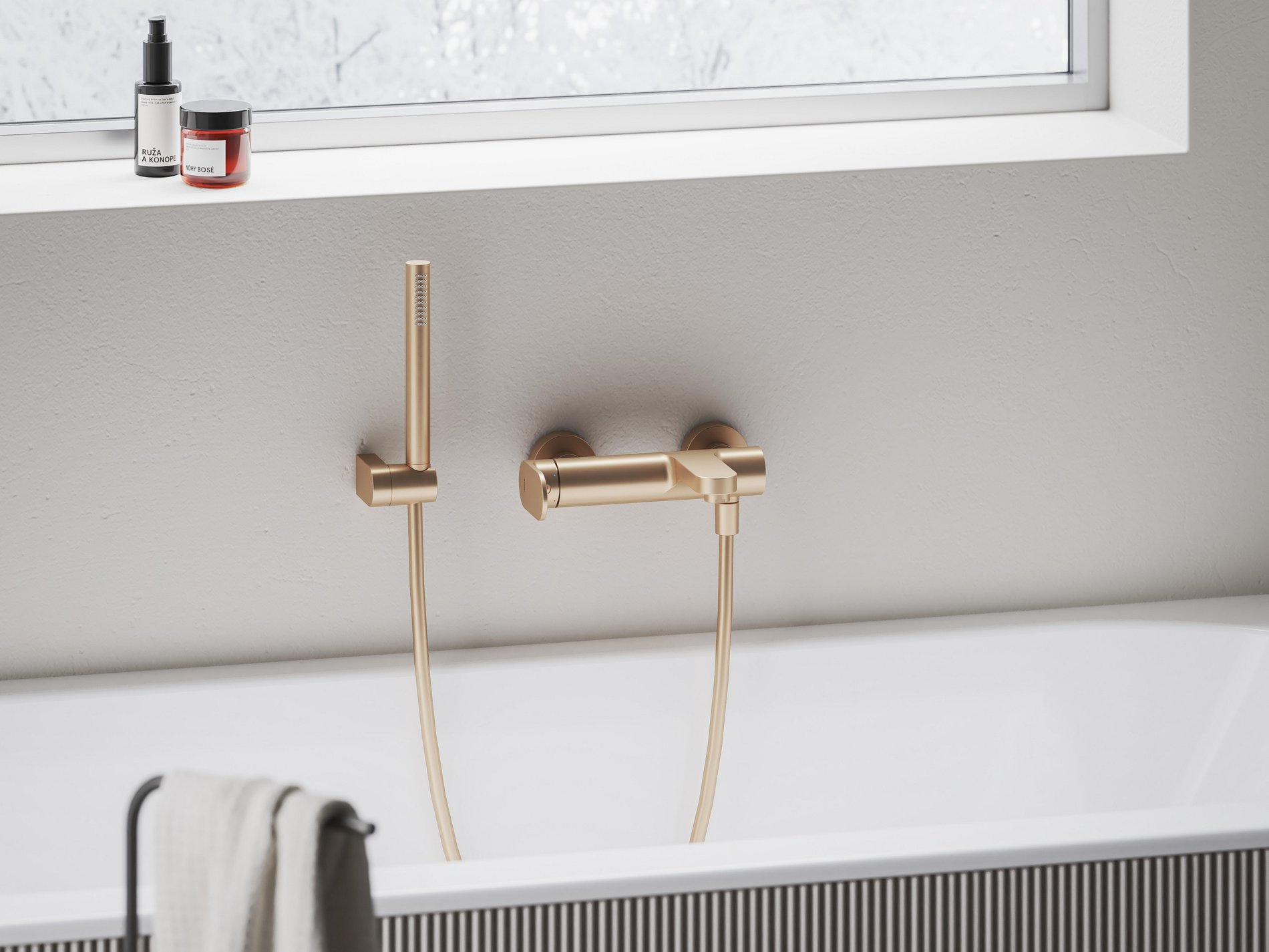 RAVAK X070367 Eleganta fali kádcsaptelep zuhanyszett nélkül EL 022.60RGB, rose gold