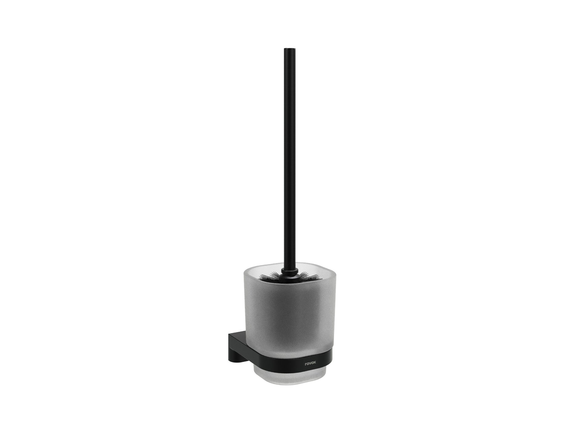 RAVAK X07P1384 Chrome CR II 410.20BLM WC-kefe-tartó kefével és tartállyal, matt fekete